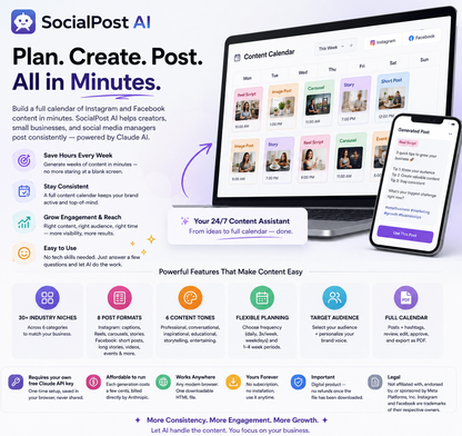 SocialPost AI — Content Generator for Instagram & Facebook