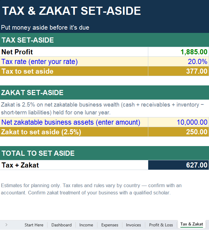 Freelancer & Small Business Finance Tracker (English) — Income, Expenses & Invoices (Excel)