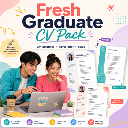 Fresh Graduate CV Pack — English & Arabic باقة السيرة الذاتية للخرّيجين الجدد — بالعربية والإنجليزية