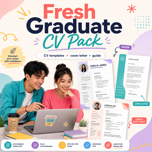 Fresh Graduate CV Pack — English & Arabic باقة السيرة الذاتية للخرّيجين الجدد — بالعربية والإنجليزية